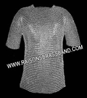 Flat Riveted Stainless Steel Chainmail Hauberk L Size