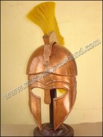Greek Corinthian Helmet Copper Finish yellow Plume
