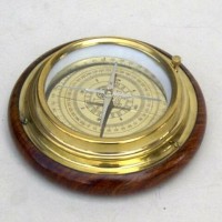 Compass With Wood Base