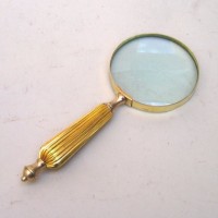Handheld Magnifying Glass, Brass Handle